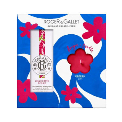 Coffret Gingembre Rouge Eau Parfumée Bienfaisante 100ml + Bougie Offerte
