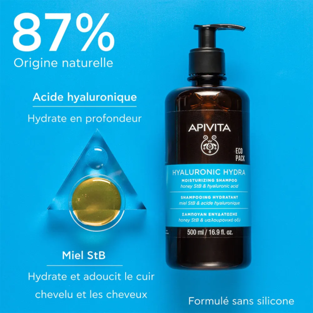 Hyaluronic Hydra Shampoing Tous Types de Cheveux, 500ml