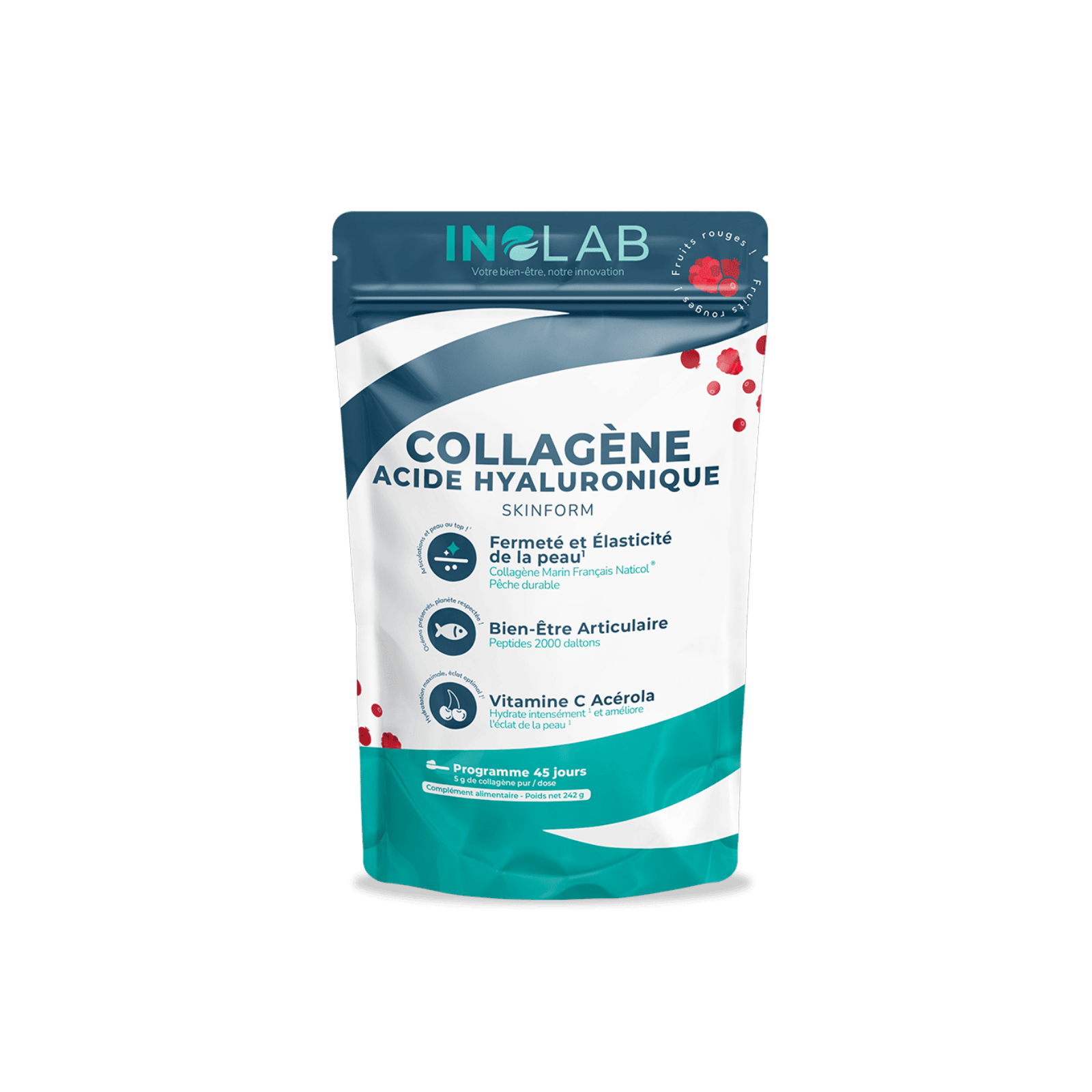Skin Form - Complexe Collagène marin (Fruits rouges) - 242 gr (45 doses) - Inolab main image 0
