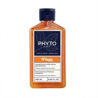 Phyto Plage Shampoing Après-soleil Réhydratant Cheveux exposés UV Sel et Chlore, 250ml - Parashop.com