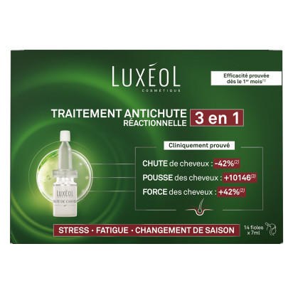 Luxéol Chute De Cheveux Réactionnelle Protocole 2-En-1, 14X7ml | Parashop.com