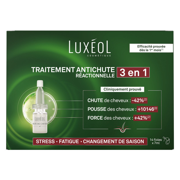 Luxéol Chute De Cheveux Réactionnelle Protocole 2-En-1, 14X7ml | Parashop.com