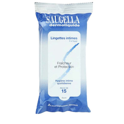 Dermoliquide lingettes intimes, sachet de 15 Saugella - Parashop