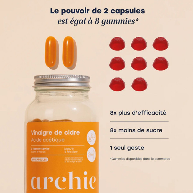 Capsules Vinaigre de Cidre, 60 capsules