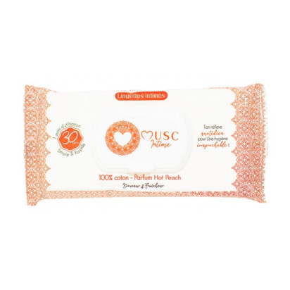 Hot Peach - La charmeuse Lingettes intimes, 30 unités