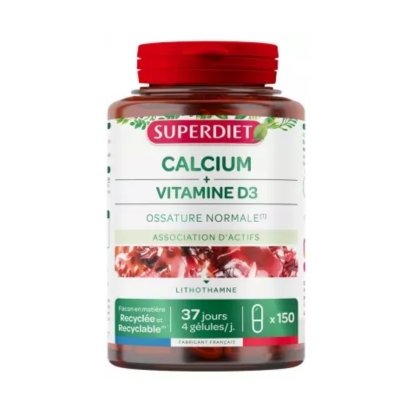 Calcium + Vitamine D, 150 Gélules - Parashop.com