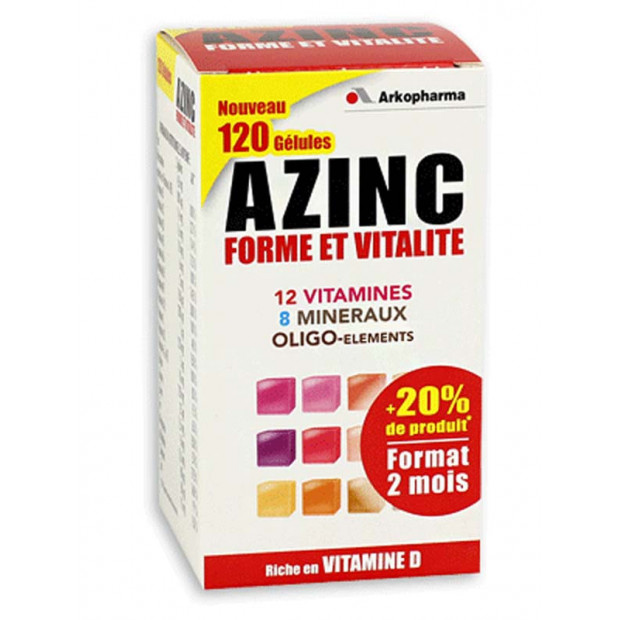 AZINC® Vitalité, boîte 120 gélules Arkopharma - Parashop