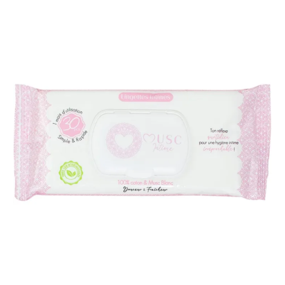 Musc Blanc - L’irrésistible Lingettes Intime, 30 unités - Parashop.com