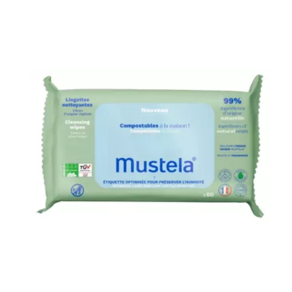 Lingettes Nettoyantes Compostables Avec Parfum, 60 Lingettes