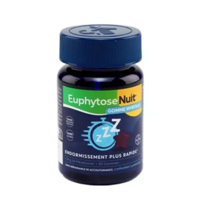 Euphytose Nuit Mélatonine 1mg - Goût Myrtille, 30 gommes - Parashop.com