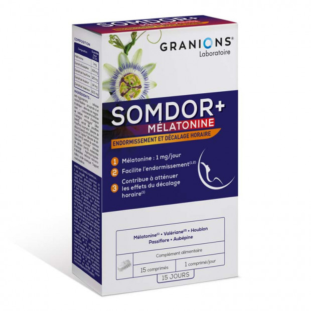 SOMDOR+ Mélatonine. Boîte 15 comprimés Granions - Parashop