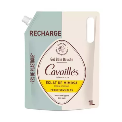 Gel Bain Douche Peaux Sensibles Eclat de Mimosa Éco-Recharge, 1L - Parashop.com