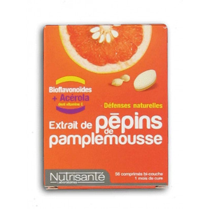 NUTRISANTE Extraits de Pépins de Pamplemousse. Boîte 56 comprimés
