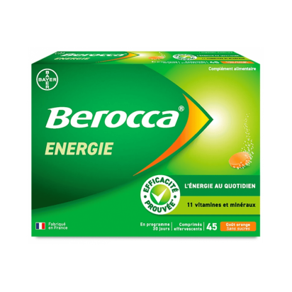 Berocca Énergie Goût Orange, 45 Comprimés Effervescents