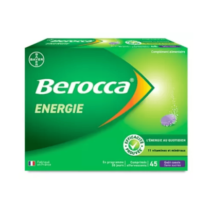 Berocca Énergie Goût Cassis, 45 Comprimés Effervescents