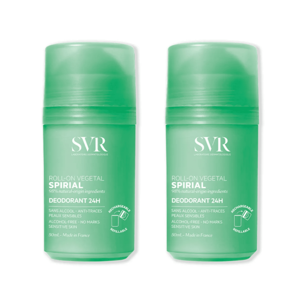 Spirial Déodorant 24h Végétal Roll-On, Lot 2x50ml