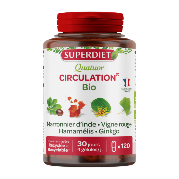 Quatuor circulation bio, 120 gélules Super Diet | Parashop.com