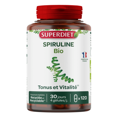 Spiruline Détox Drainage bio, 120 gélules Super Diet | Parashop.com