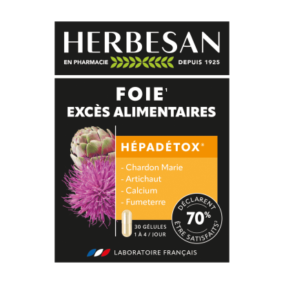 Hépadétox foie excès alimentaires, 30 gélules Super Diet | Parashop.com