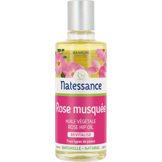 Huile de rose musquée réparatrice et anti-âge, 100ml Natessance - Parashop