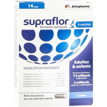 ARKOBIOTICS® SUPRAFLOR Ferments lactiques. Boîte 14 comprimés Arkopharma - Parashop