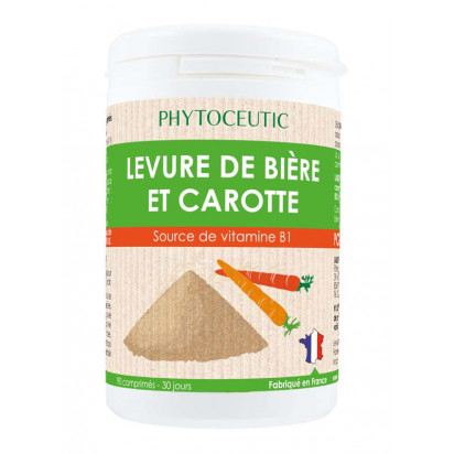 Levure de biere-carotte, 90 comprimés Phytoceutic - Parashop