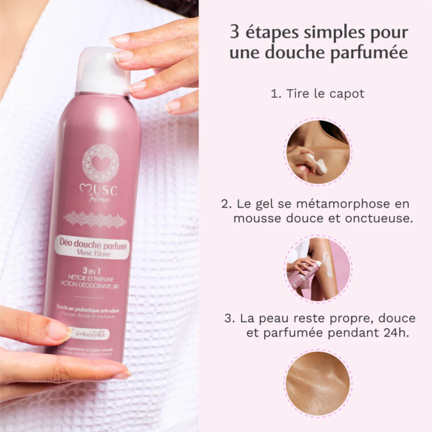 Musc Blanc - L'irrésistible Déo Douche, 200ml