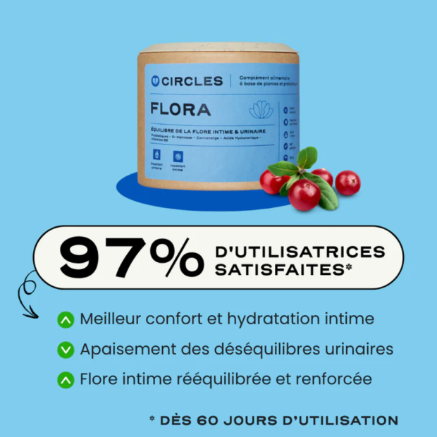 FLORA Cure Equilibre de la Flore Intime & Urinaire 1 mois, 60 gélules