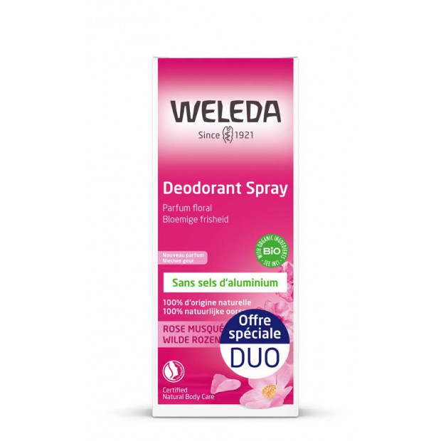 Déodorant à la Rose, lot 2x200ml Weleda - Parashop