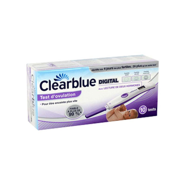 Clearblue 10 Tests d'Ovulation Digital Détection de Deux Hormones