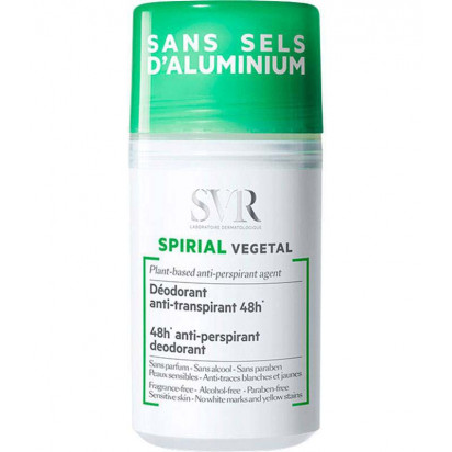 SPIRIAL Déodorant anti-transpirant végétal 48H. Roll on 50ml SVR - Parashop
