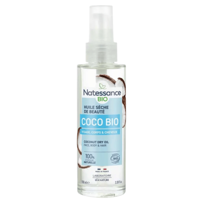 Huile coco sèche Bio protège et sublime, 100ml Natessance | Parashop.com