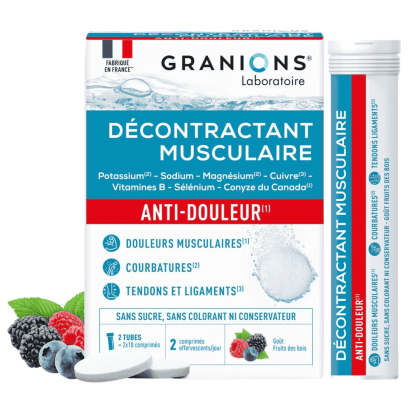 Décontractant Musculaire Anti-douleur Goût fruits des bois, 2x10 comprimés effervescents | Parashop.com