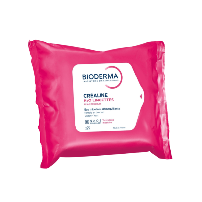 Bioderma CRÉALINE H2O Lingettes, 25 unités | Parashop.com