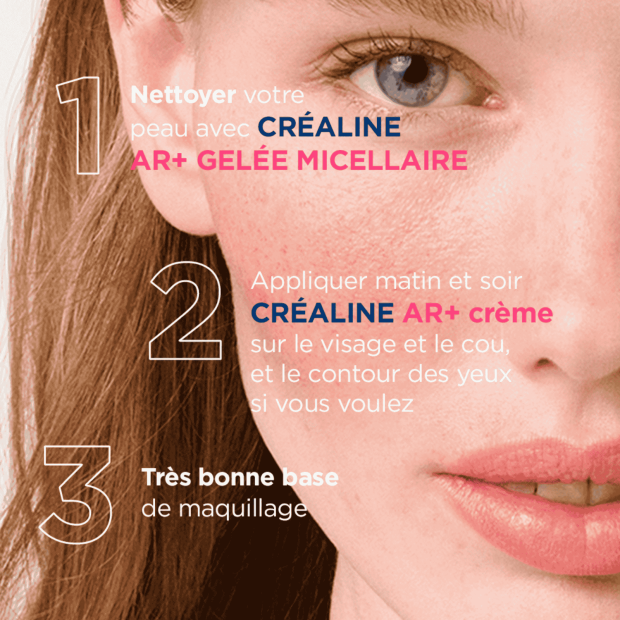 Crealine AR+ Crème Soin Anti-Rougeurs Hydratant Apaisant Peaux sensibles, 40ml