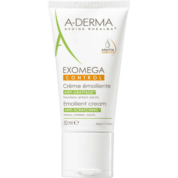 EXOMEGA CONTROL Crème émollient anti-grattage stérile, 50ml A-Derma - Parashop
