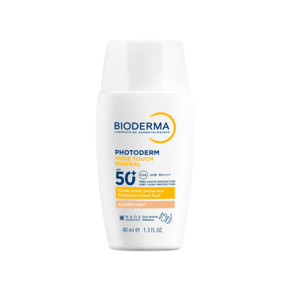 Bioderma PHOTODERM Nude touch mineral SPF50+ clair, 40ml | Parashop.com