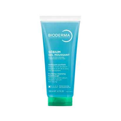 Bioderma SÉBIUM Gel Nettoyant Visage Moussant, 200ml | Parashop.com