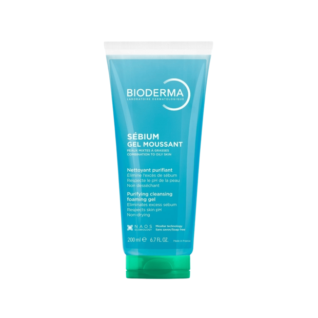 Bioderma SÉBIUM Gel Nettoyant Visage Moussant, 200ml | Parashop.com