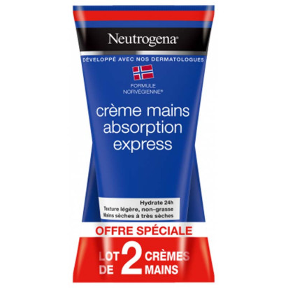 Crème mains absorption express, lot 2x75ml Neutrogena - Parashop