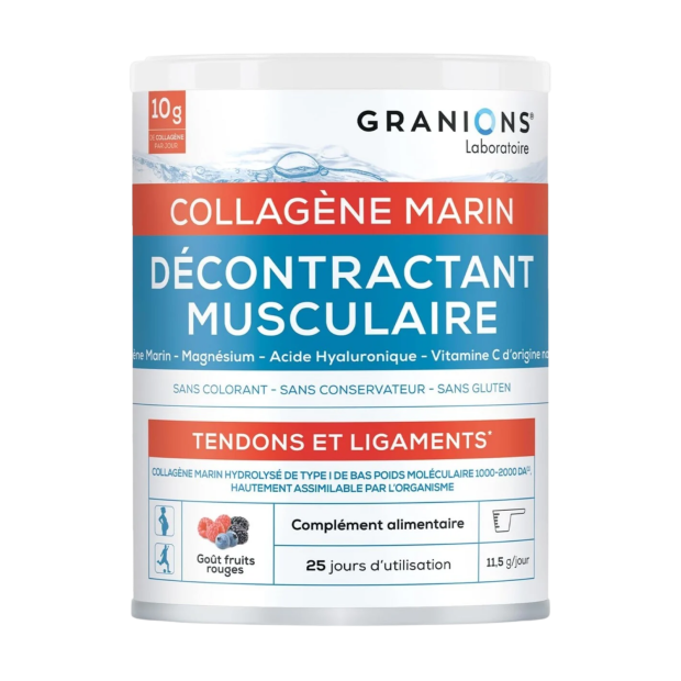 Décontractant Musculaire Collagène Marin Goût Fruits Rouges 25 jours, 288g | Parashop.com