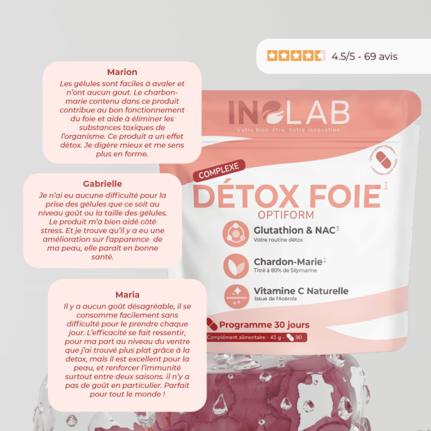 Optiform Gluthation Réduit 98% Antioxydant Détox, 90 Gélules