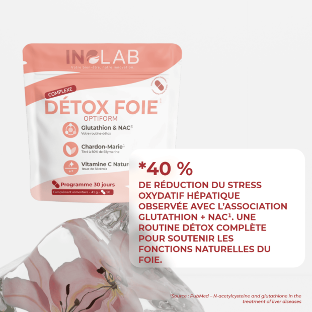 Optiform Gluthation Réduit 98% Antioxydant Détox, 90 Gélules