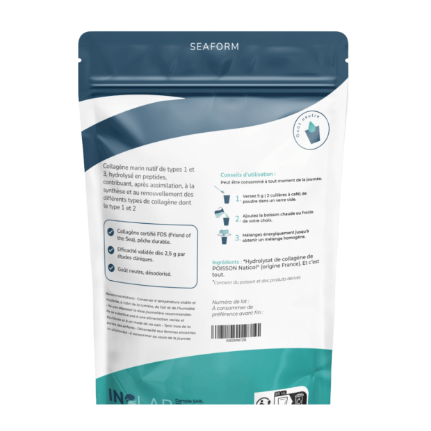 Seaform 100% Pur Collagène Marin Poudre Goût Neutre, 175g