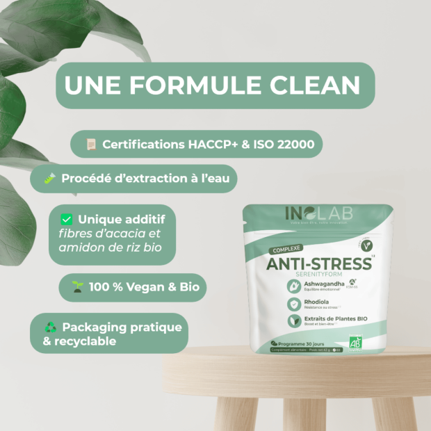 Serenityform Ashwagandha Bio & Rhodiola Bio Stress Equilibre Emotionnel, 60 Comprimés