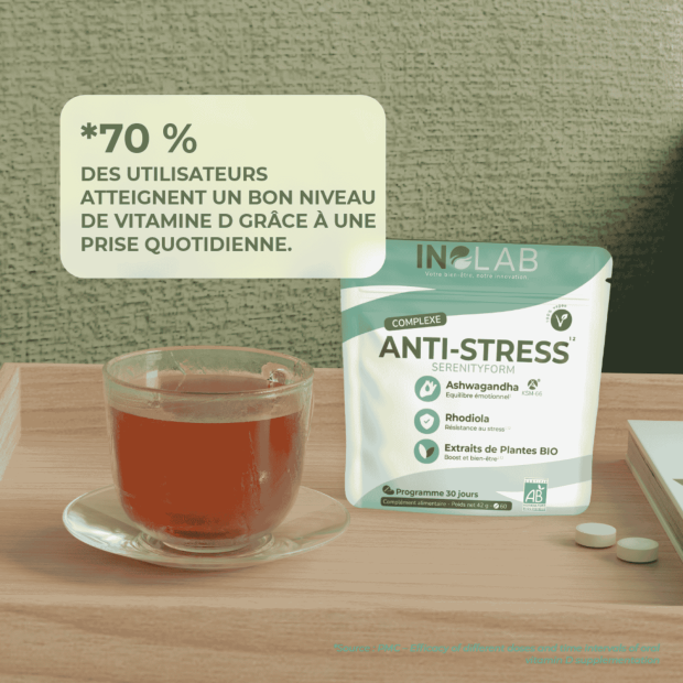 Serenityform Ashwagandha Bio & Rhodiola Bio Stress Equilibre Emotionnel, 60 Comprimés