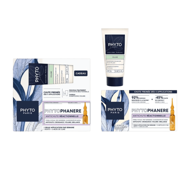 Phytophanere Coffret Traitement Anti-Chute Réactionnelle + Shampoing Volume OFFERT | Parashop.com