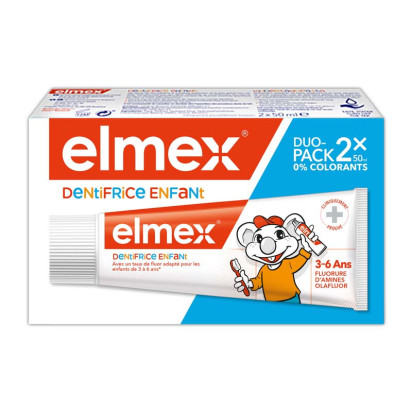 Dentifrice Anti-Caries Enfant 3-6 ans, 2x50ml Elmex - Parashop