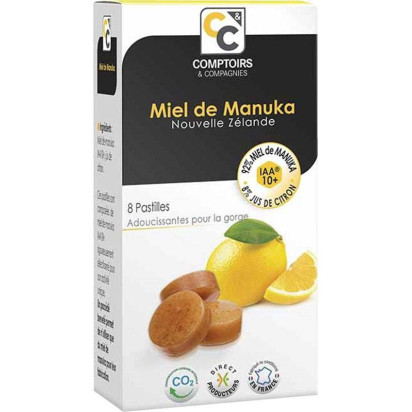 Pastilles Miel de Manuka IAA10+ et Jus de Citron, 20 g Comptoirs & Compagnies - Parashop