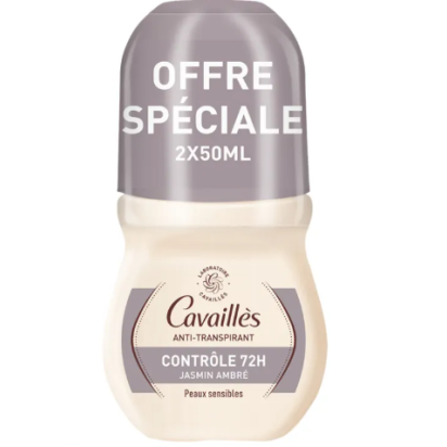 Déodorant Contrôle 72h Peaux sensibles Roll-on, lot 2x50ml